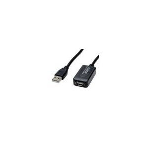 STANDARD USB 2.0 Verlängerung, aktiv, mit Repeater, schwarz, 10 m