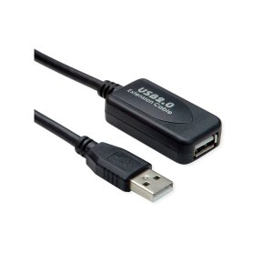 STANDARD USB 2.0 Verlängerung, aktiv, mit Repeater, schwarz, 10 m