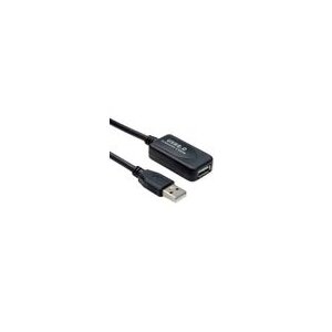 STANDARD USB 2.0 Verlängerung, aktiv, mit Repeater, schwarz, 10 m
