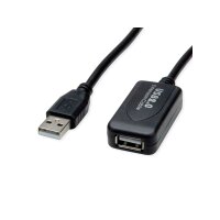 STANDARD USB 2.0 Verlängerung, aktiv, mit Repeater, schwarz, 10 m