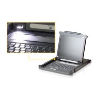 ATEN CL1000M KVM-Konsole, 43cm LCD, VGA, PS/2, IT-Layout