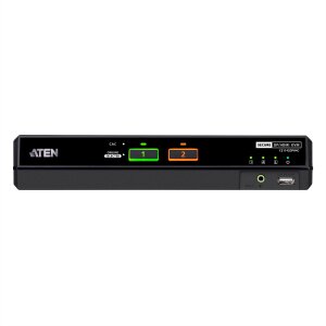 ATEN CS1142DPH4C 2-Port USB 5K DP/HDMI, Dual Bildschirm Universal Secure KVM Switch mit Cardreader