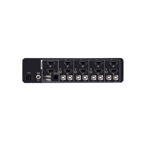 ATEN CS1144DPH4C 4-Port USB 5K DP/HDMI, Dual Bildschirm Universal Secure KVM Switch mit Cardreader