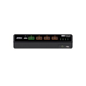 ATEN CS1144DPH4C 4-Port USB 5K DP/HDMI, Dual Bildschirm Universal Secure KVM Switch mit Cardreader