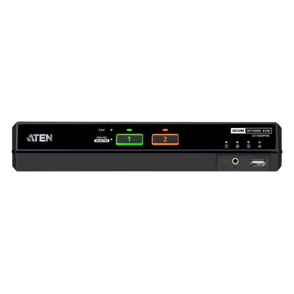 ATEN CS1182DPH4C 2-Port USB 5K DP/HDMI, Single Display Universal Secure KVM Switch mit CAC