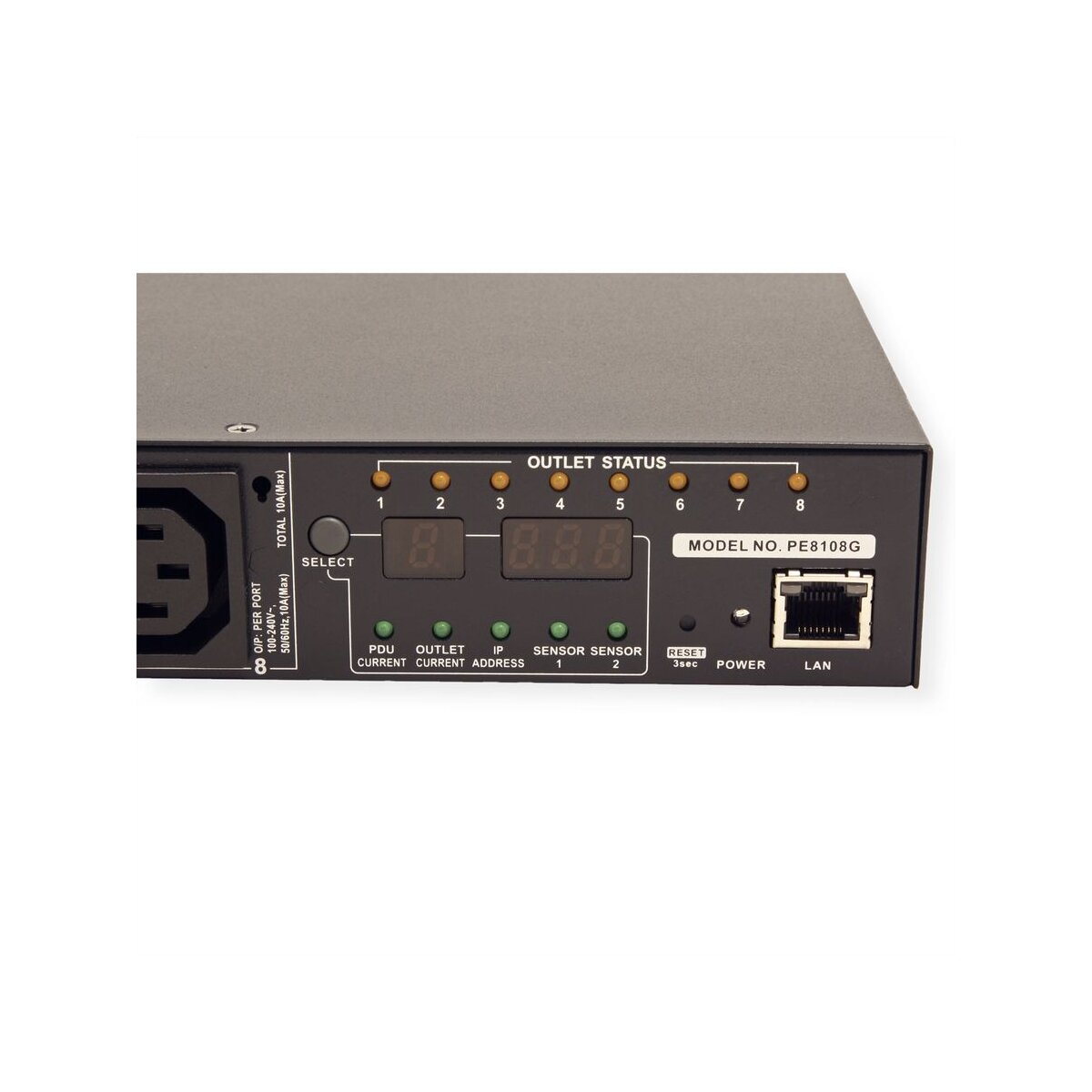 ATEN PE8108G IP-Fernschaltsteckdose, 8 Port, 1HE, 8xC13, 10A