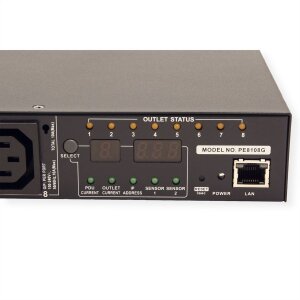 ATEN PE8108G IP-Fernschaltsteckdose, 8 Port, 1HE, 8xC13, 10A, Einzel-P.-Messung