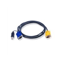ATEN 2L-5203UP KVM-Kabel VGA USB (mit eingebautem PS/2-USB-Konverter), schwarz, 3 m