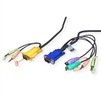 ATEN 2L-5305P KVM Kabel VGA, PS/2 und Audio, schwarz, 5 m