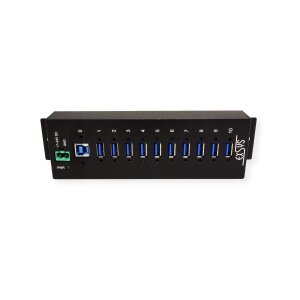 EXSYS EX-1110HMVS 10 Port USB 3.2 Gen1 HUB 15KV ESD Surge Protection Metallgehäuse