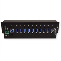 EXSYS EX-1110HMVS 10 Port USB 3.2 Gen1 HUB 15KV ESD Surge Protection Metallgehäuse