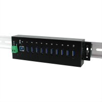 EXSYS EX-1110HMVS 10 Port USB 3.2 Gen1 HUB 15KV ESD Surge Protection Metallgehäuse