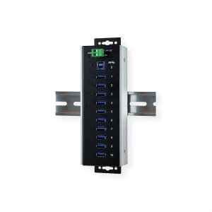 EXSYS EX-1110HMVS-WT 10 Port USB 3.2 Gen1 HUB 15KV ESD Surge Protection für erweiterte Temperaturen