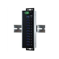 EXSYS EX-1110HMVS-WT 10 Port USB 3.2 Gen1 HUB 15KV ESD Surge Protection für erweiterte Temperaturen