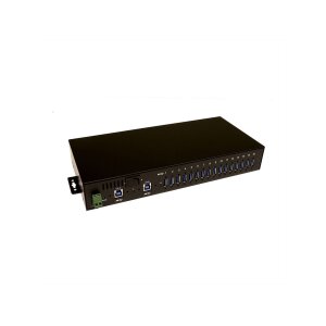 EXSYS EX-1116HMVS 16 Port USB 3.2 Gen1 HUB inkl. Din-Rail Kit Surge Protection