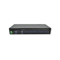 EXSYS EX-1116HMVS 16 Port USB 3.2 Gen1 HUB inkl. Din-Rail Kit Surge Protection