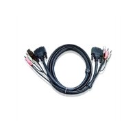 ATEN 2L-7D02UD KVM Kabel DVI-D (Dual Link), USB, Audio, schwarz, 1,8 m