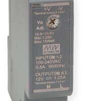 MEAN WELL HDR-15-12 Hutschienennetzteil 15W 12V DC, anthrazit