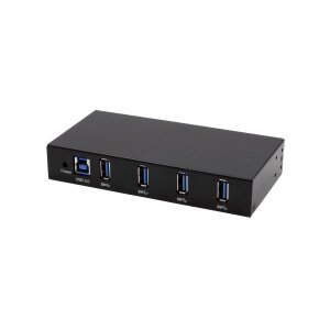 EXSYS EX-11234HMS-2 4 Port USB 3.2 Gen 1 HUB, Din-Rail Kit und Wand VIA VL817_Q7S Chipsatz