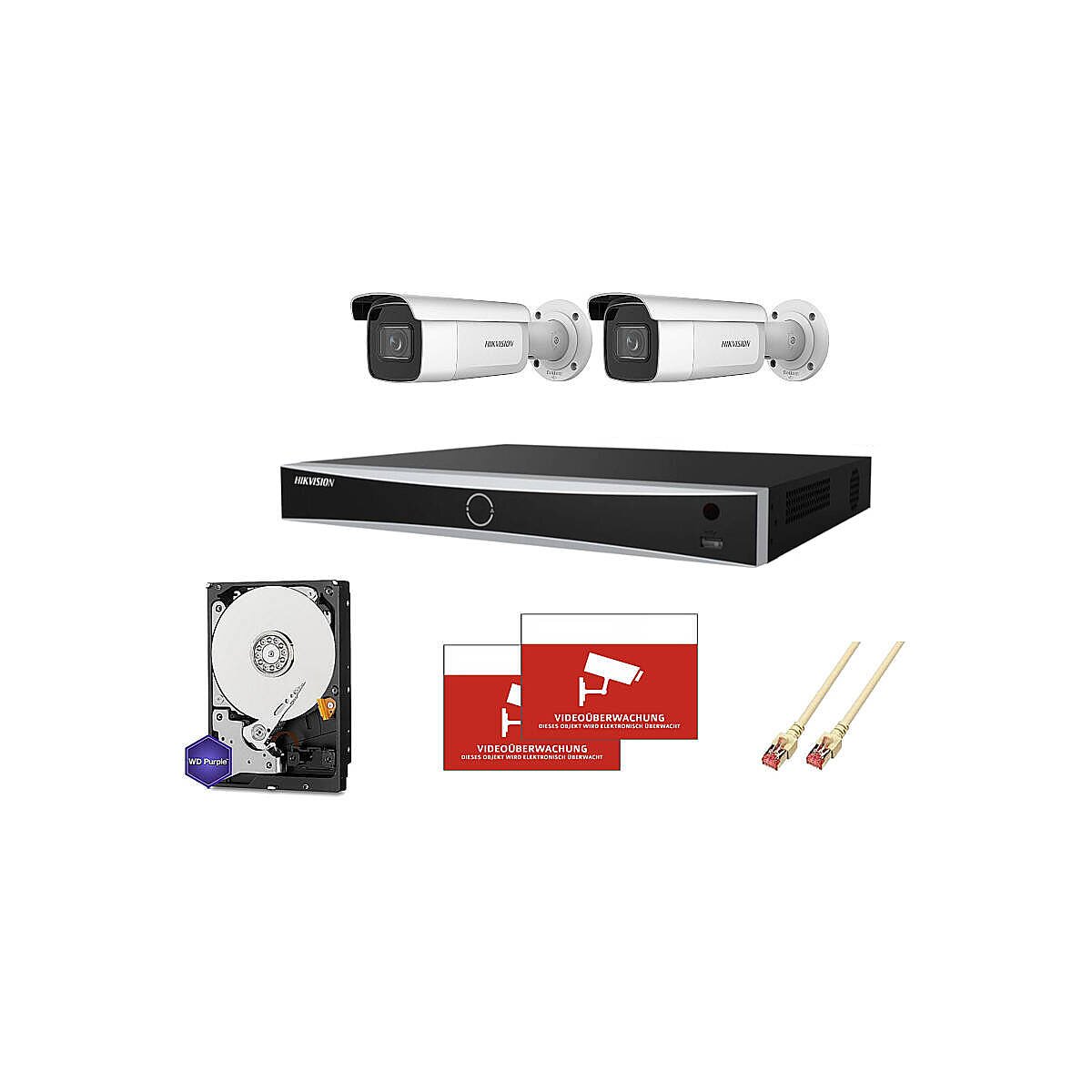 HIKVision Set AcuSense 2x Bullet 4MP PoE + 8CH NVR