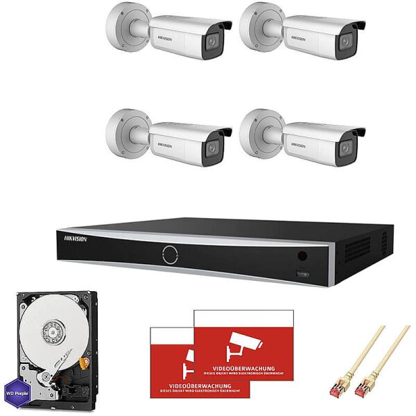 HIKVision Set AcuSense 4x Bullet 4K PoE + 8-CH NVR