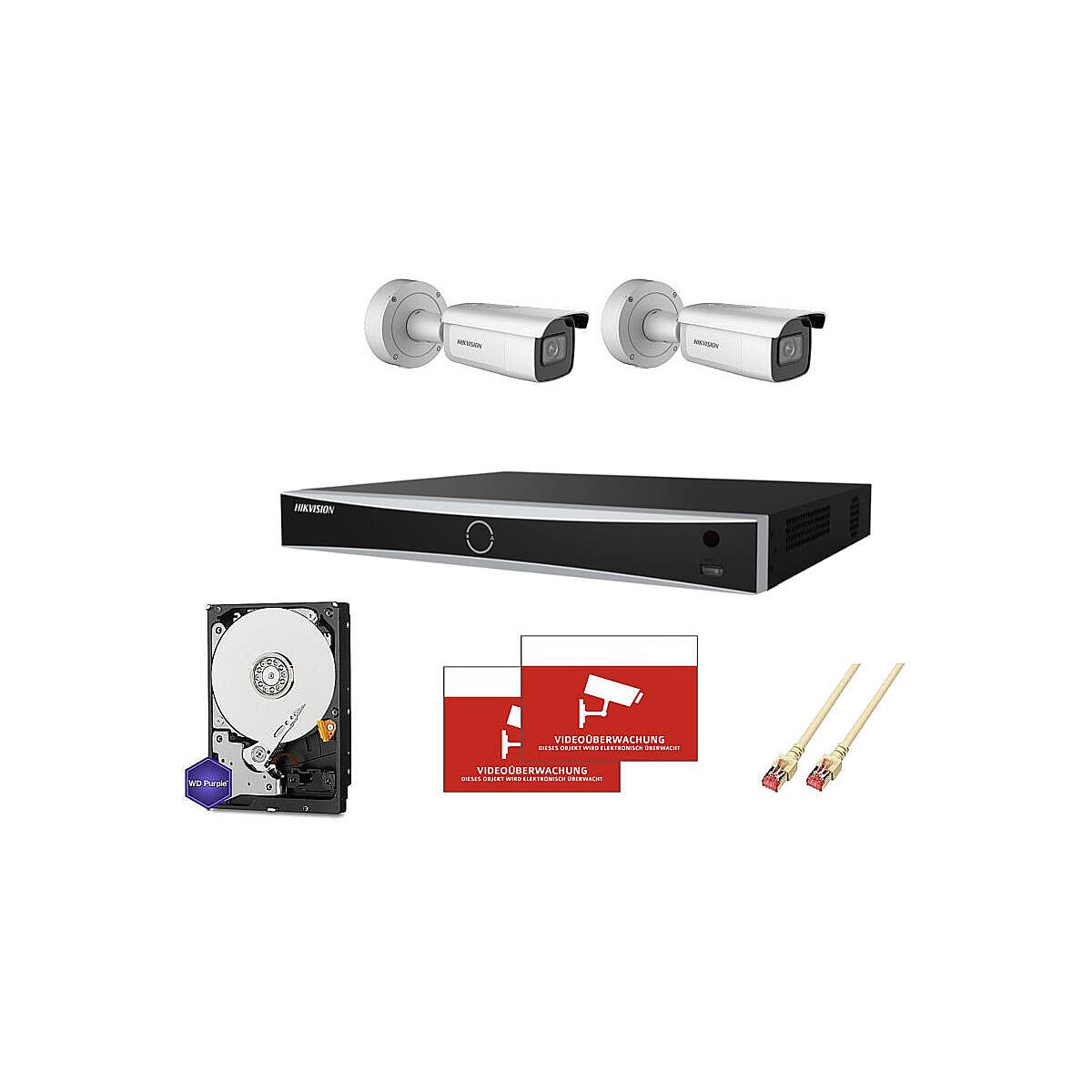 HIKVision Set AcuSense 2x Bullet 4K PoE  box