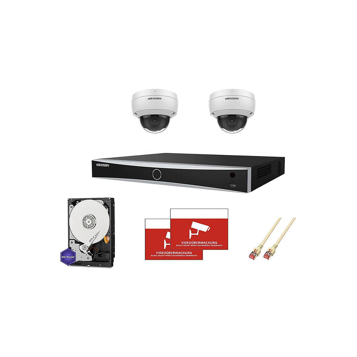 HIKVision Set AcuSense 2x Dome 2MPx PoE  box