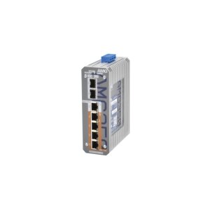 AMG Systems AMG350-4GAT-1G-2S-P120 Industrieller 7 Port Unmanaged Switch, 4 x 10/100/1000TX RJ45 (4x 30W PoE), 1 x 10/100/1000TX RJ45, 2 x 1000FX SFP, 120W PoE Budget, 48-56 VDC