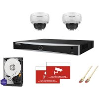 HIKVision Set AcuSense 2x Dome 4K PoE + 8-CH NVR