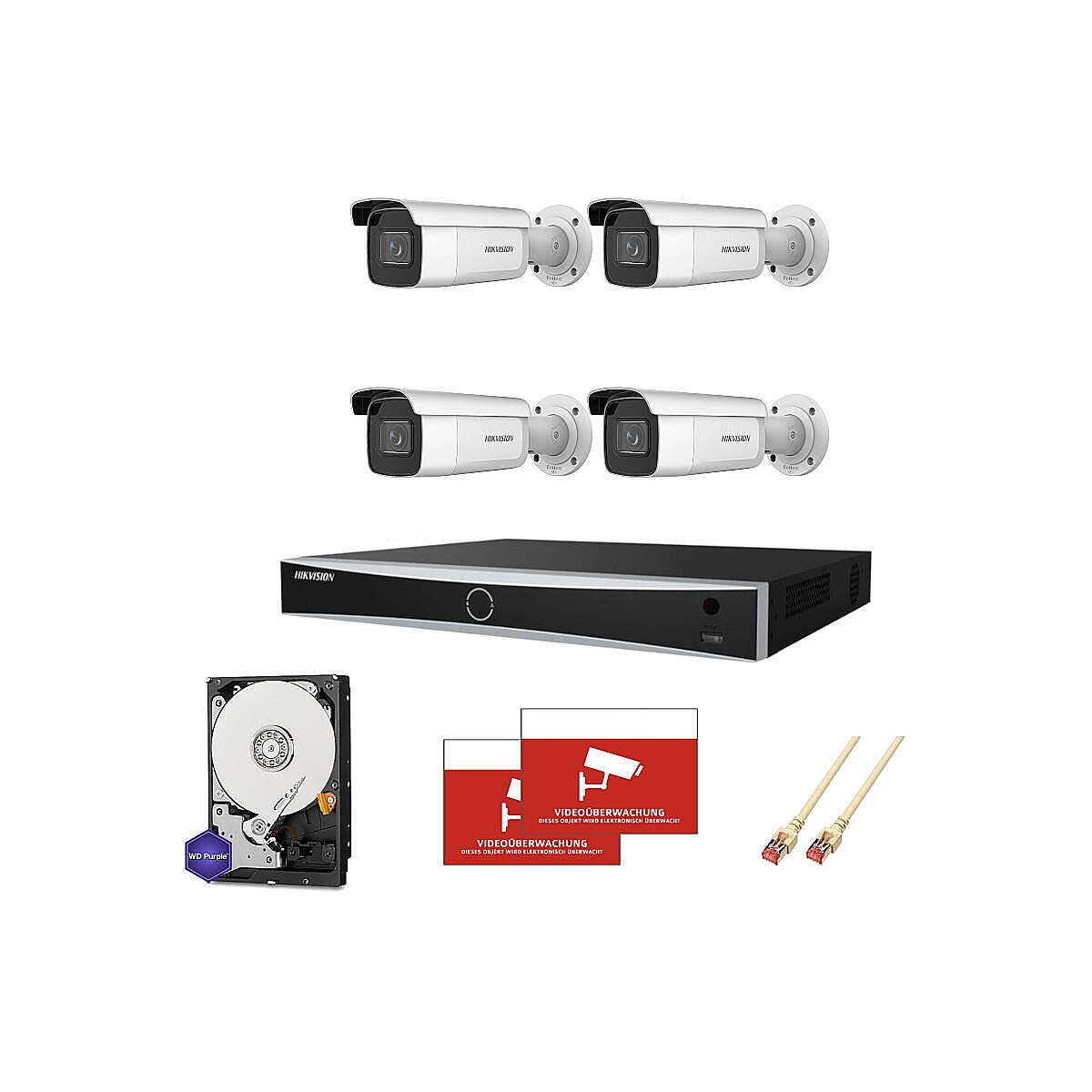 HIKVision Set AcuSense 4x Bullet 4MP PoE + 8CH NVR