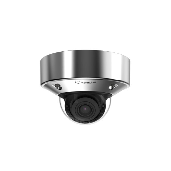 Hanwha Vision XNV-A8084RS Netzwerk Fix Dome Kamera, AI, Edelstahlausführung Tag/Nacht, 2560x1920, Wisenet 9, 3,3-9,3mm, IR, PoE, IP68, IK10, USB-Port