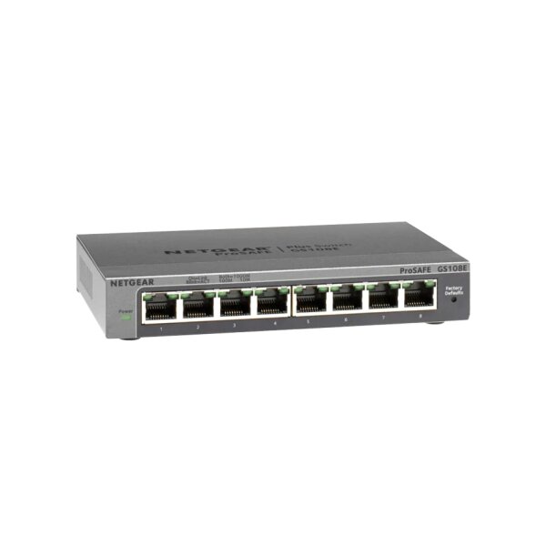 Netgear GS108E-400EUS Smart Managed Pro PLUS Switch, 8 Gigabit Ports, L3, lüfterlos