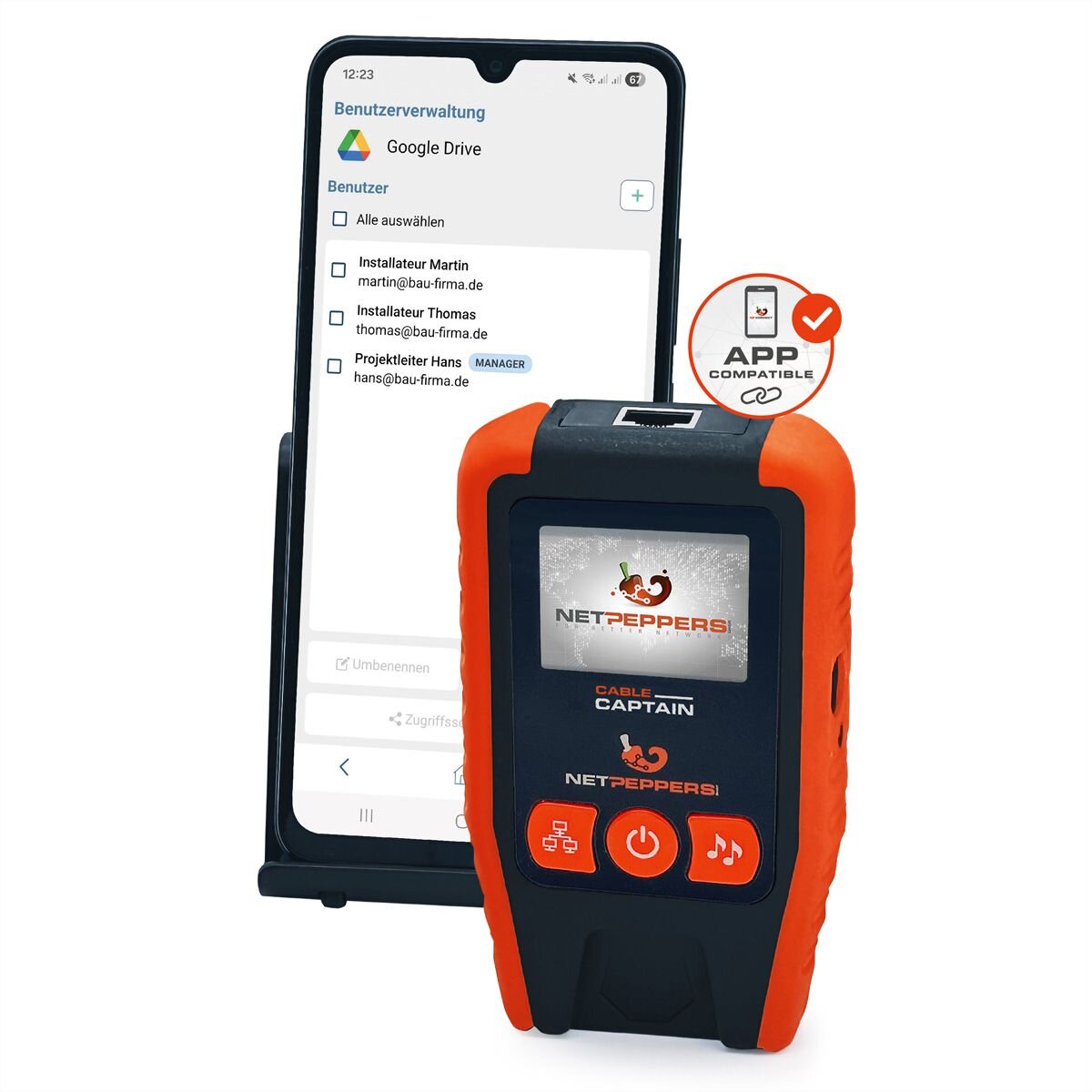 NetPeppers Cable Captain, Verifizierer mit App-Unterstü