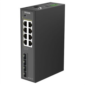 D-Link DIS-210G-12P 12-Port Switch, Smart Managed Gigabit PoE Industrial