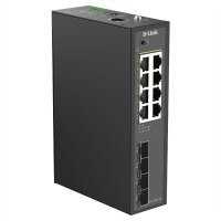 D-Link DIS-210G-12P 12-Port Switch, Smart Managed Gigabit PoE Industrial