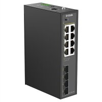 D-Link DIS-210G-12P 12-Port Switch, Smart Managed Gigabit PoE Industrial
