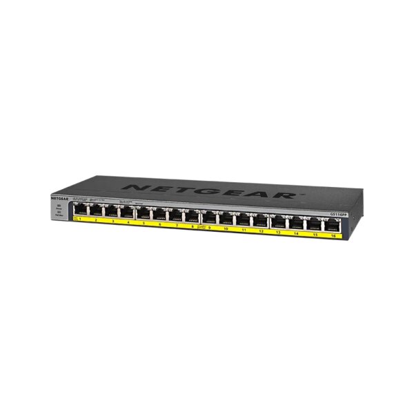Netgear GS116PP-100EUS Gigabit Switch, 16 Ports, unmanaged, PoE+, 186W