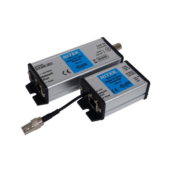 Nitek EL1543C Ethernet, PoE Extender, Koax, 1 Port, Erweiterung um 500m Set aus 1x ER1500C/1x ET1543C