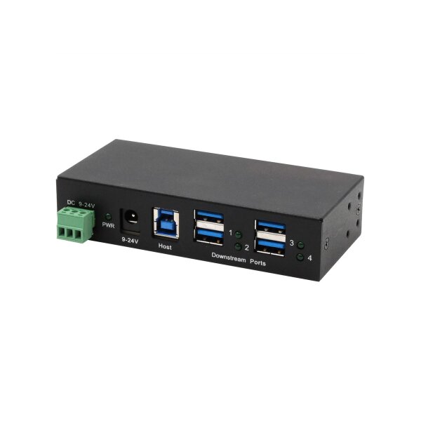 EXSYS EX-11244HMS 4 Port USB 3.2 Gen 1 HUB Din-Rail Kit und Wand VIA VL813 Chipset