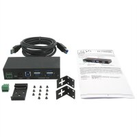 EXSYS EX-11244HMS 4 Port USB 3.2 Gen 1 HUB Din-Rail Kit und Wand VIA VL813 Chipset