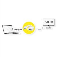 STANDARD DisplayPort-DVI Adapter, DP Stecker-DVI Buchse