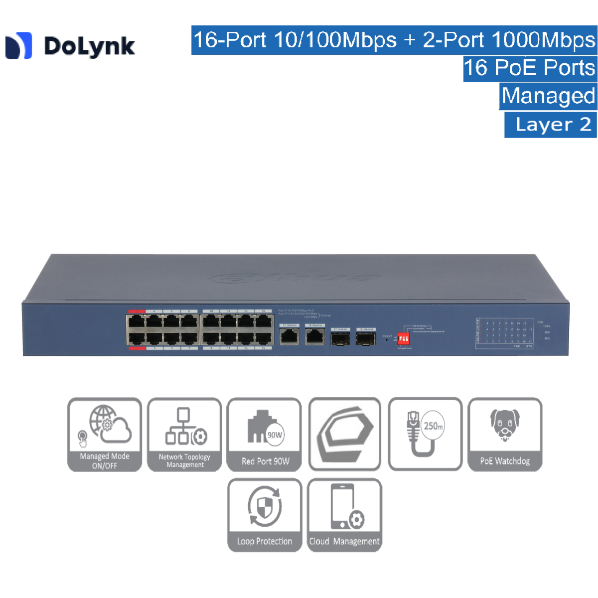 Dahua - CS4218-16ET-240-V2 - Switch - 16 box