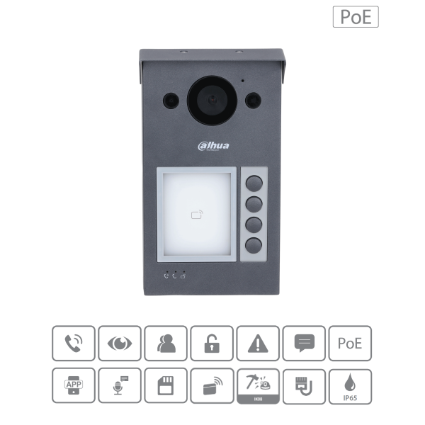 Dahua - VTO3311Q-WP - Kamera - 1-4 Knöpfe - Wifi - PoE