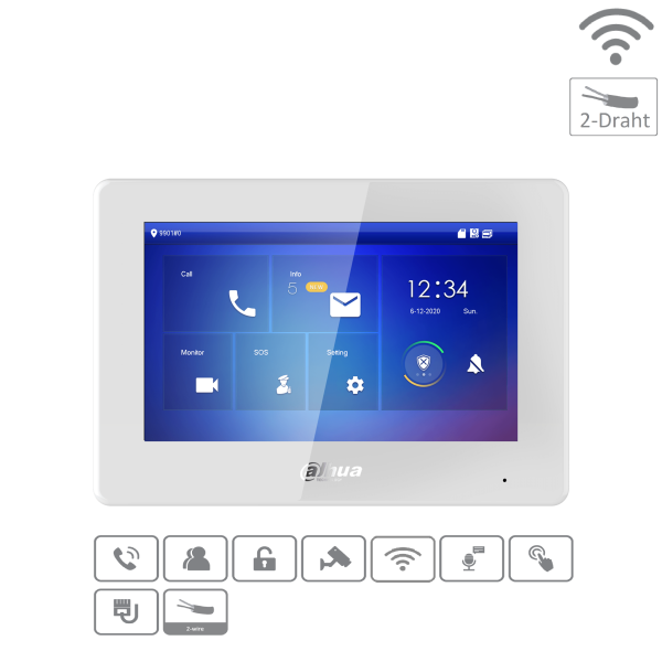Dahua - VTH5422HW-W - Monitor - Hybrid - Wifi - 2 Draht - Weiss