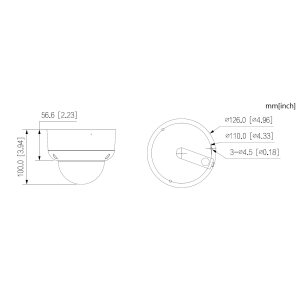 Dahua - HAC-HDBW1200RAP-Z-2712-S6 - HDCVI - Dome