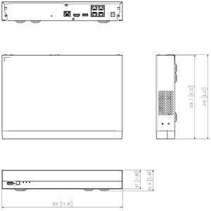 Hanwha QRN-430S 4-Kanal NVR 4K HDMI USB PoE