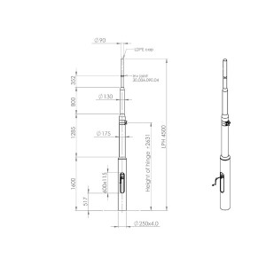 Kameramast F250-4500-K COMPONENTS